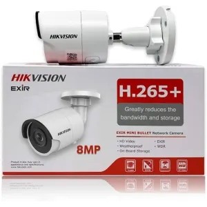 Telecamera Bullet IP 8MP 4K Hikvision DS‑2CD2083G0‑I PoE IR IP67 H.265