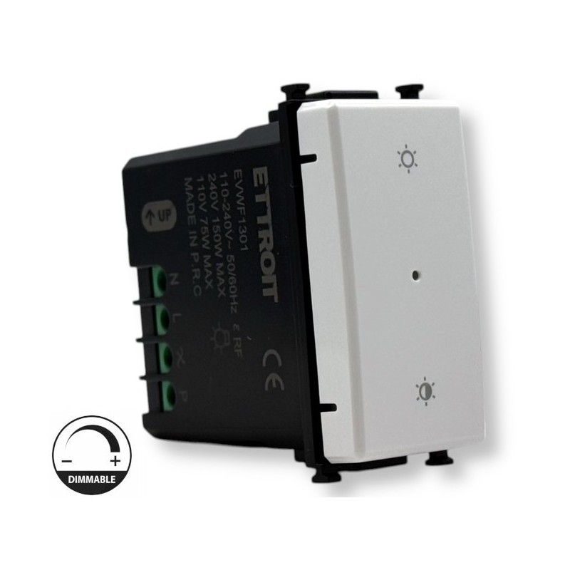 Interruttore Dimmer WiFi Smart Ettroit EVWF1301 Tuya compatibile Vimar Plana